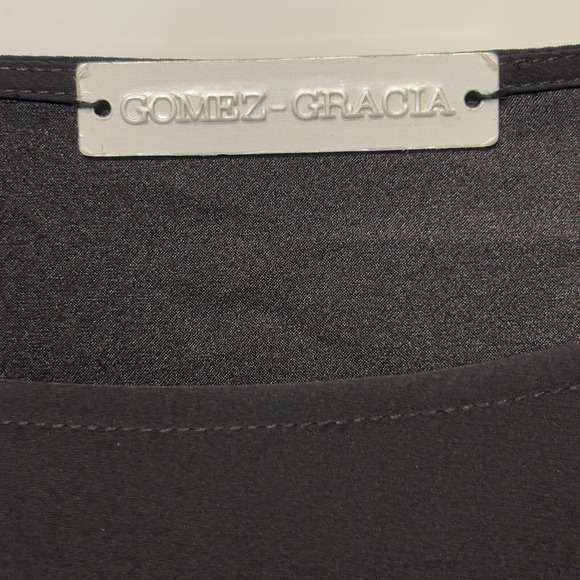 $920 Gomez Gracia‎ London Crystal Cuff Sz 12 Oversized Shirt Shark Hem 100% Silk - Picture 10 of 11